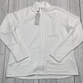 adidas white zip up sweater - Hers XXL