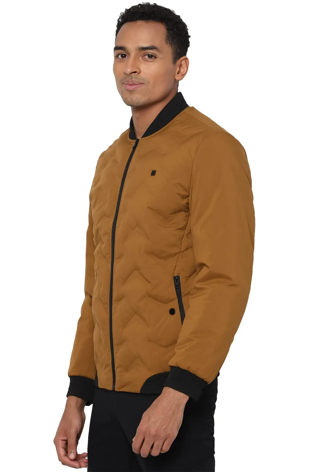 Allen Solly Men's Parka Coat (ASJKHJBOFT65189_Khaki_M)