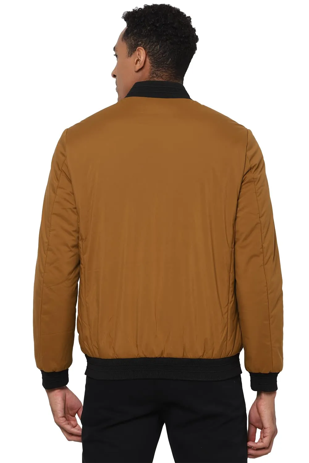 Allen Solly Men's Parka Coat (ASJKHJBOFT65189_Khaki_M)