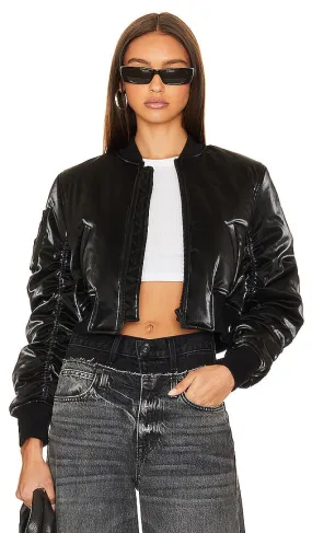 ALLSAINTS Callie Shine Bomber in Black