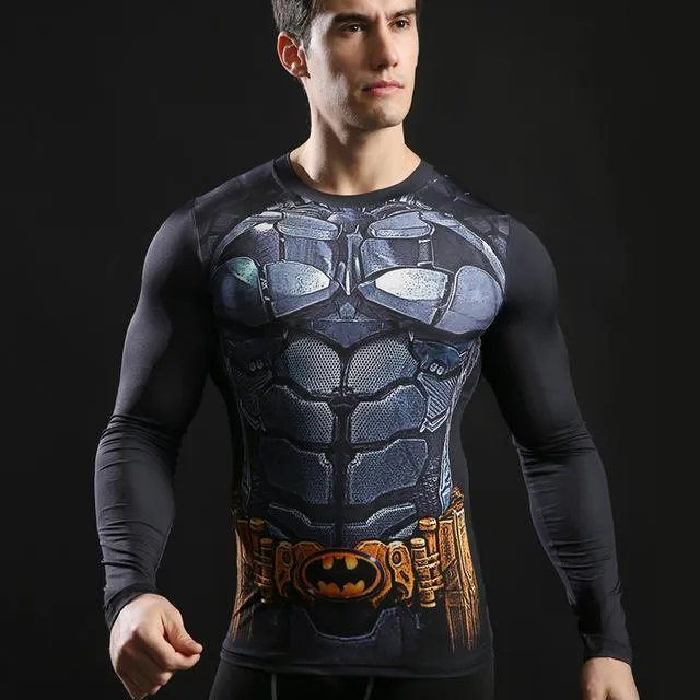 Anime 3D Printed Tshirts Men Compression Shirts Long Sleeve Tops Fitness T-shirts Novelty Slim Tights Tee Male Cosplay Costume