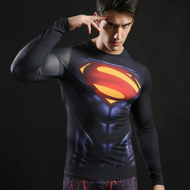 Anime 3D Printed Tshirts Men Compression Shirts Long Sleeve Tops Fitness T-shirts Novelty Slim Tights Tee Male Cosplay Costume