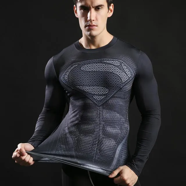 Anime 3D Printed Tshirts Men Compression Shirts Long Sleeve Tops Fitness T-shirts Novelty Slim Tights Tee Male Cosplay Costume