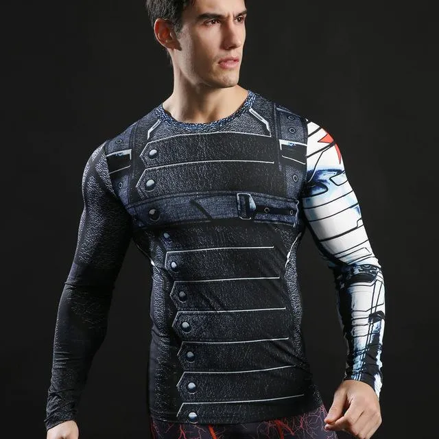 Anime 3D Printed Tshirts Men Compression Shirts Long Sleeve Tops Fitness T-shirts Novelty Slim Tights Tee Male Cosplay Costume
