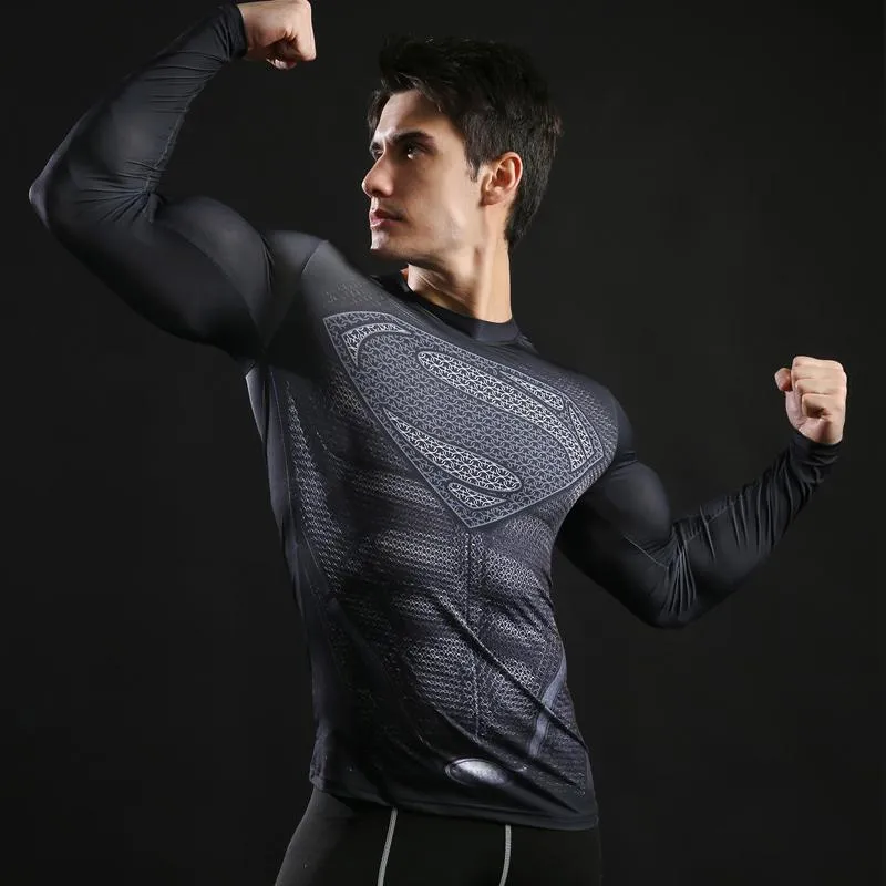 Anime 3D Printed Tshirts Men Compression Shirts Long Sleeve Tops Fitness T-shirts Novelty Slim Tights Tee Male Cosplay Costume