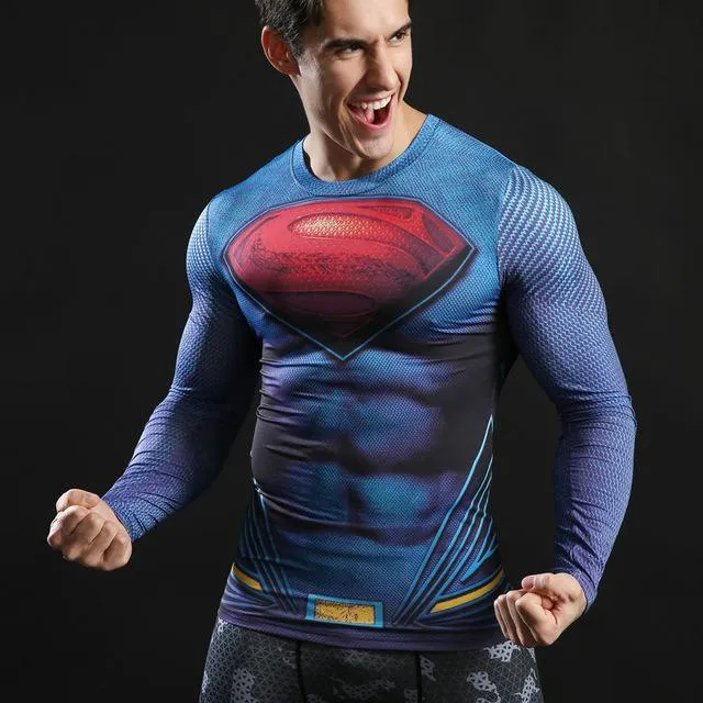 Anime 3D Printed Tshirts Men Compression Shirts Long Sleeve Tops Fitness T-shirts Novelty Slim Tights Tee Male Cosplay Costume