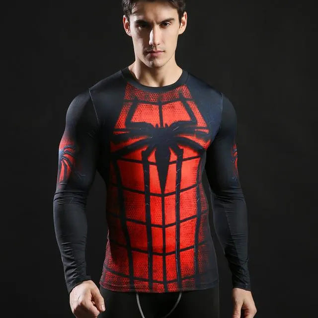 Anime 3D Printed Tshirts Men Compression Shirts Long Sleeve Tops Fitness T-shirts Novelty Slim Tights Tee Male Cosplay Costume