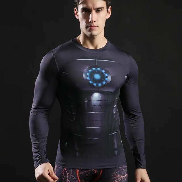 Anime 3D Printed Tshirts Men Compression Shirts Long Sleeve Tops Fitness T-shirts Novelty Slim Tights Tee Male Cosplay Costume