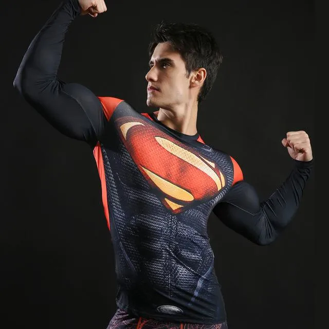 Anime 3D Printed Tshirts Men Compression Shirts Long Sleeve Tops Fitness T-shirts Novelty Slim Tights Tee Male Cosplay Costume