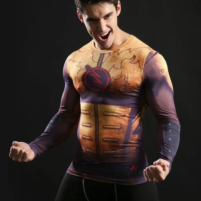 Anime 3D Printed Tshirts Men Compression Shirts Long Sleeve Tops Fitness T-shirts Novelty Slim Tights Tee Male Cosplay Costume