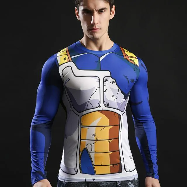 Anime 3D Printed Tshirts Men Compression Shirts Long Sleeve Tops Fitness T-shirts Novelty Slim Tights Tee Male Cosplay Costume