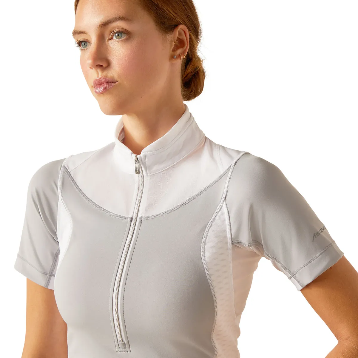 Ariat Women's Ascent 1/4 Zip Short Sleeve Show Shirt - Sale