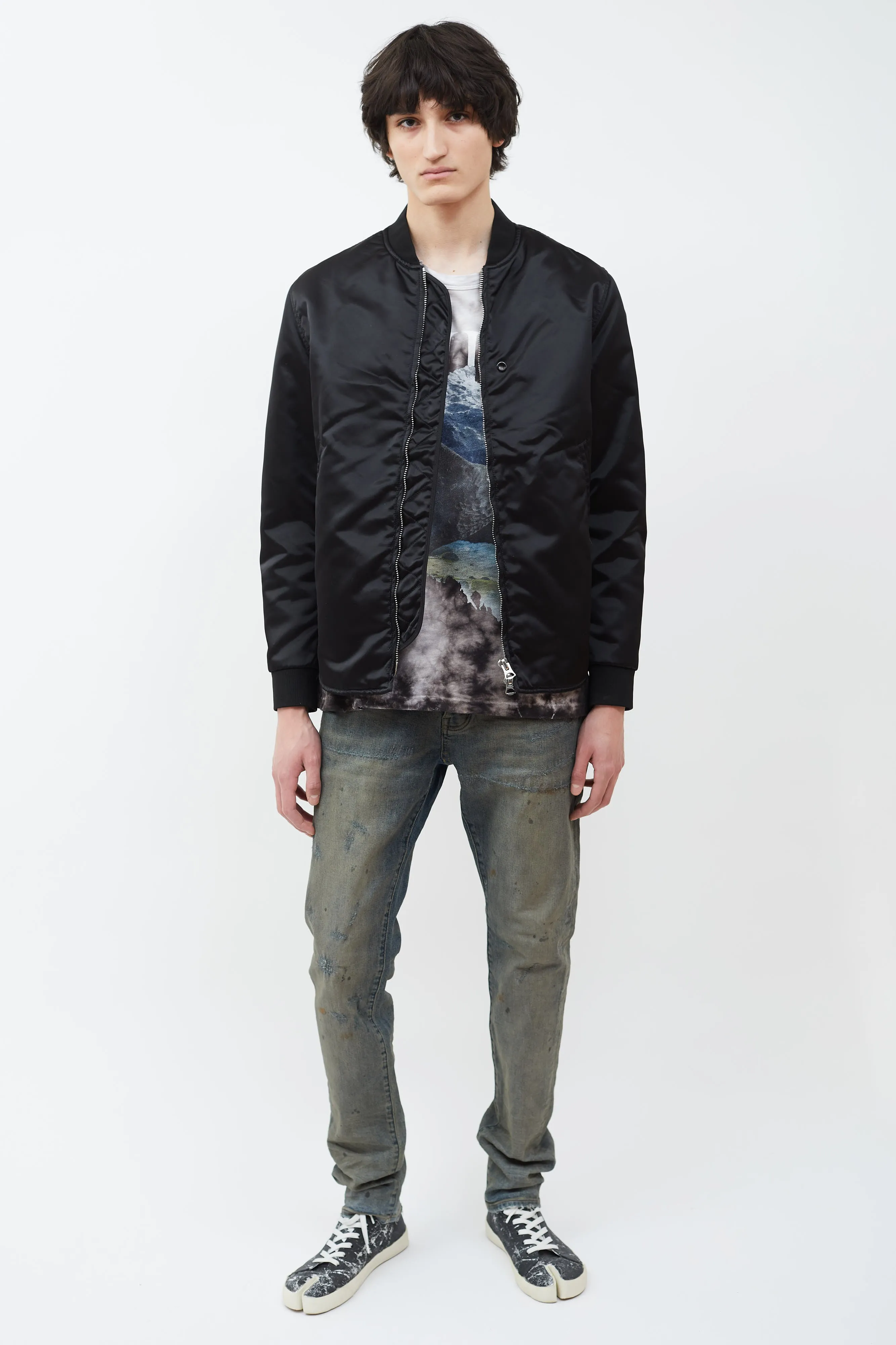 Black Selo Nylon Bomber Jacket