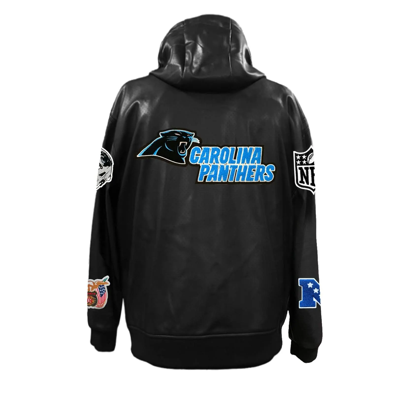 CAROLINA PANTHERS LIGHTWEIGHT VEGAN ZIP-UP HOODED JACKET