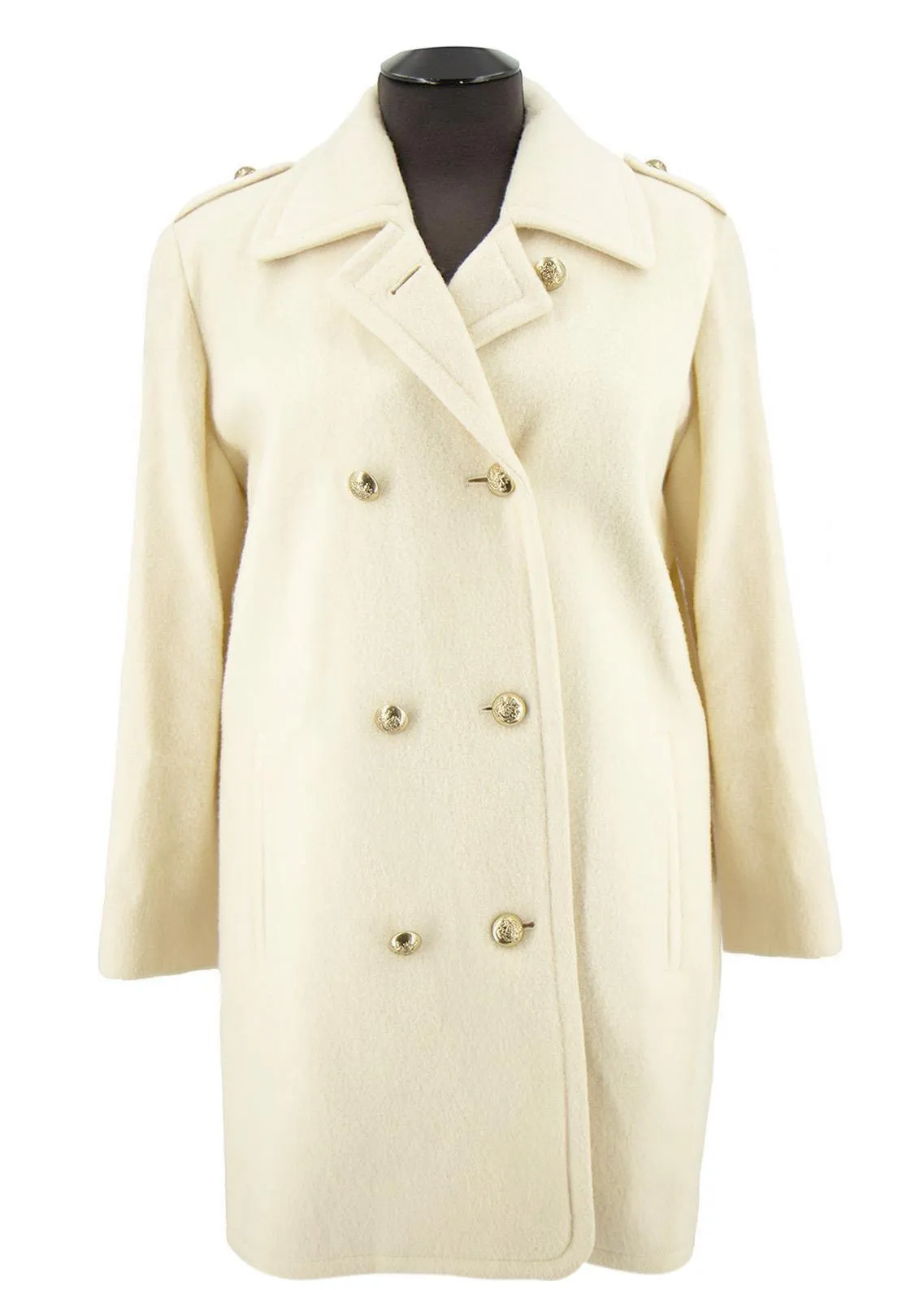 Cream Wool Jaeger Vintage Peacoat