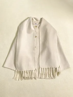 Embroidered Wool Scarf Fringe Coat Jacket