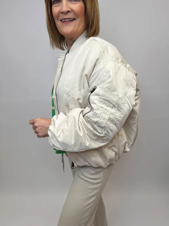 H Cream Bomber Jacket