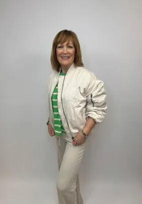 H Cream Bomber Jacket