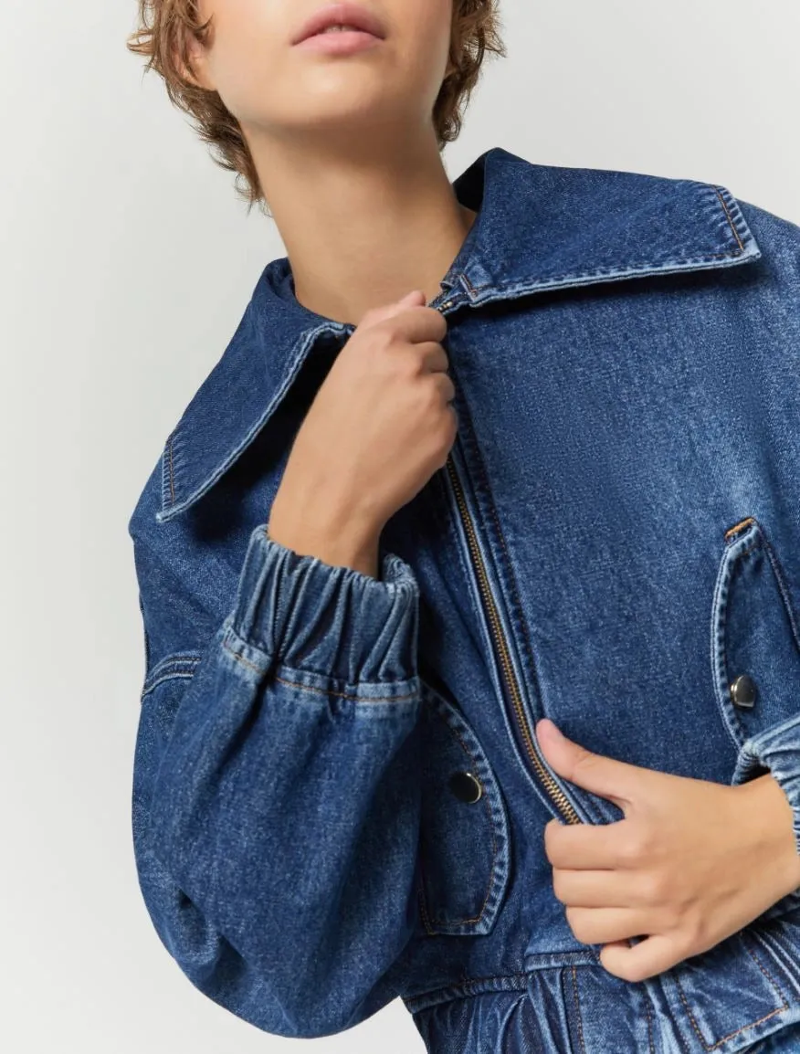 IBLUES Denim Bomber Style Jacket