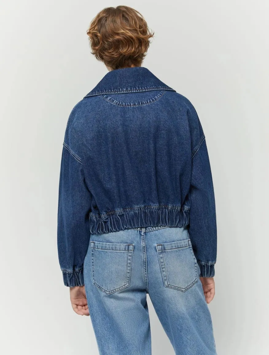 IBLUES Denim Bomber Style Jacket