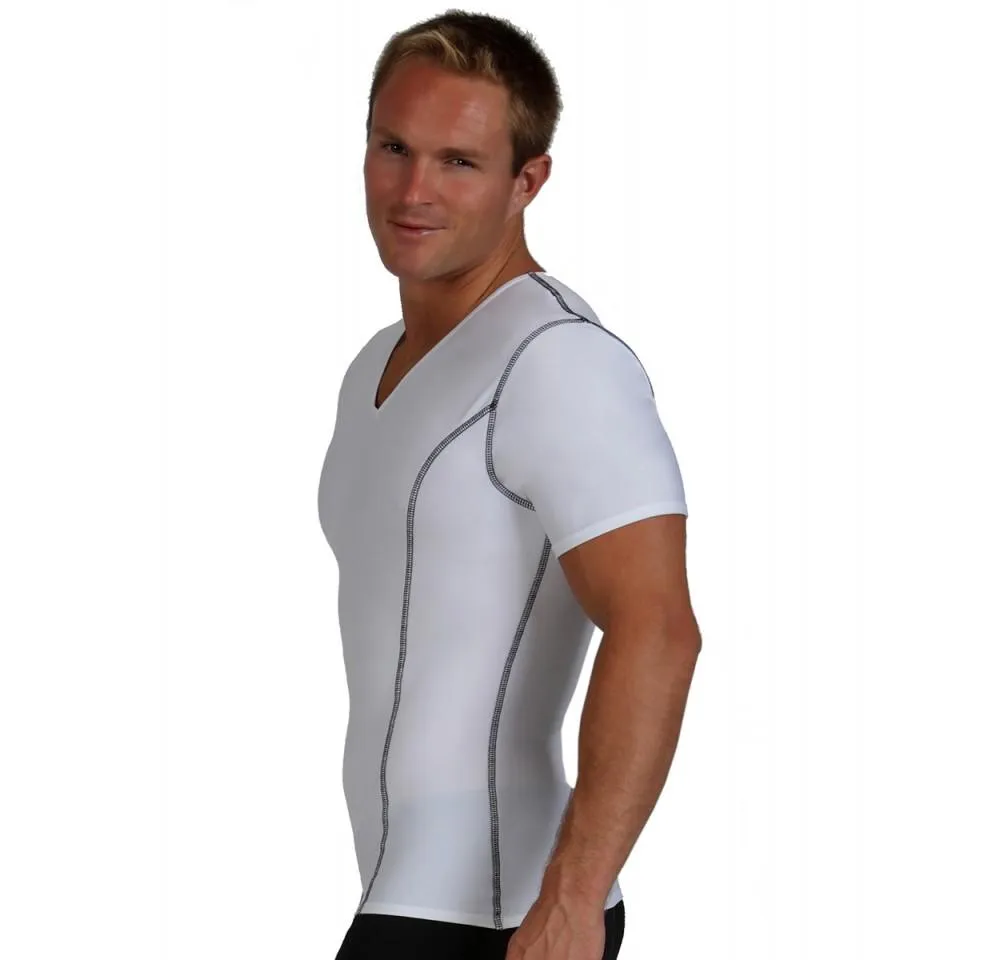 Insta Slim High Compression V-neck Contrast Stitching ISVA0221