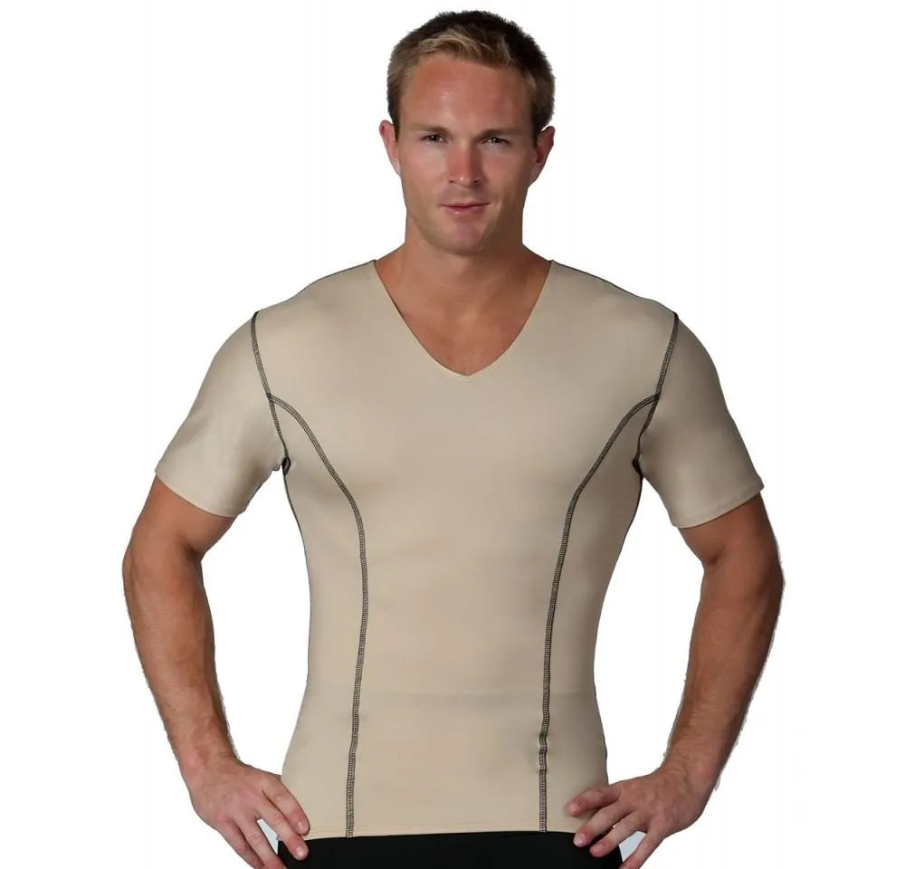 Insta Slim High Compression V-neck Contrast Stitching ISVA0221