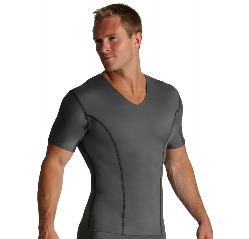 Insta Slim High Compression V-neck Contrast Stitching ISVA0221