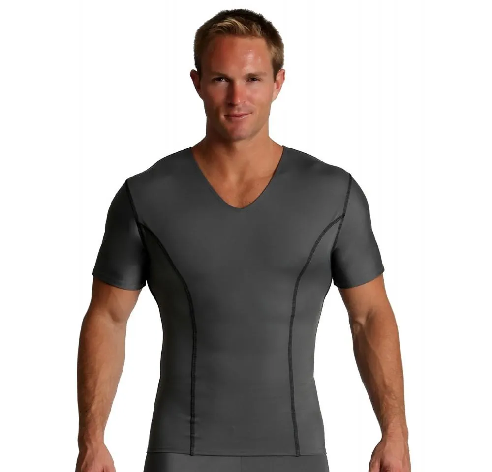 Insta Slim High Compression V-neck Contrast Stitching ISVA0221