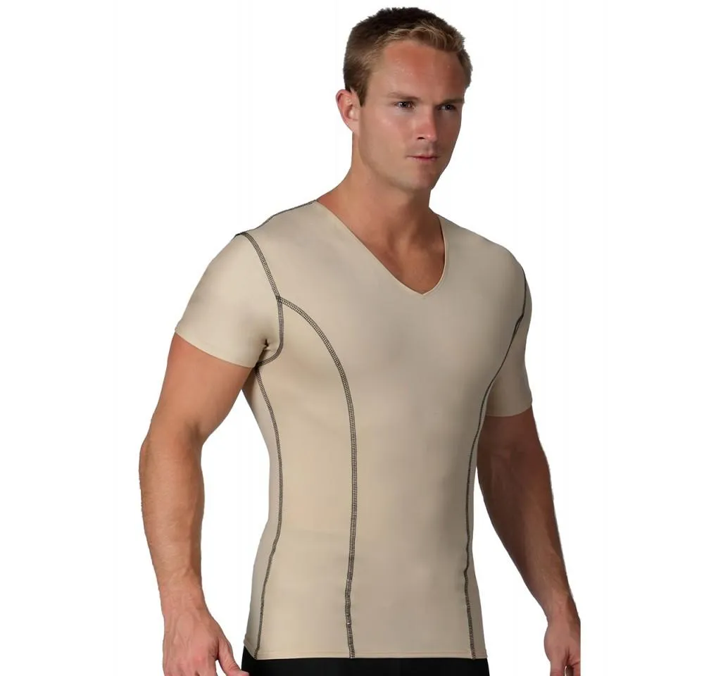 Insta Slim High Compression V-neck Contrast Stitching ISVA0221