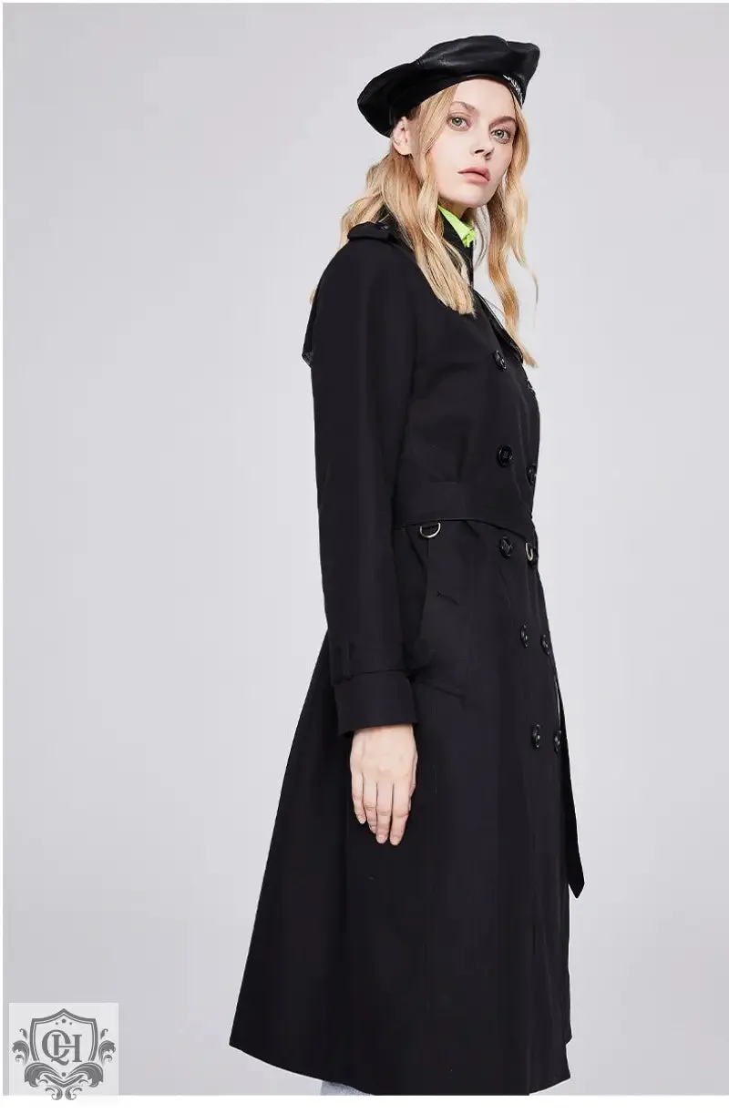 Long Double Breasted Trench Coat