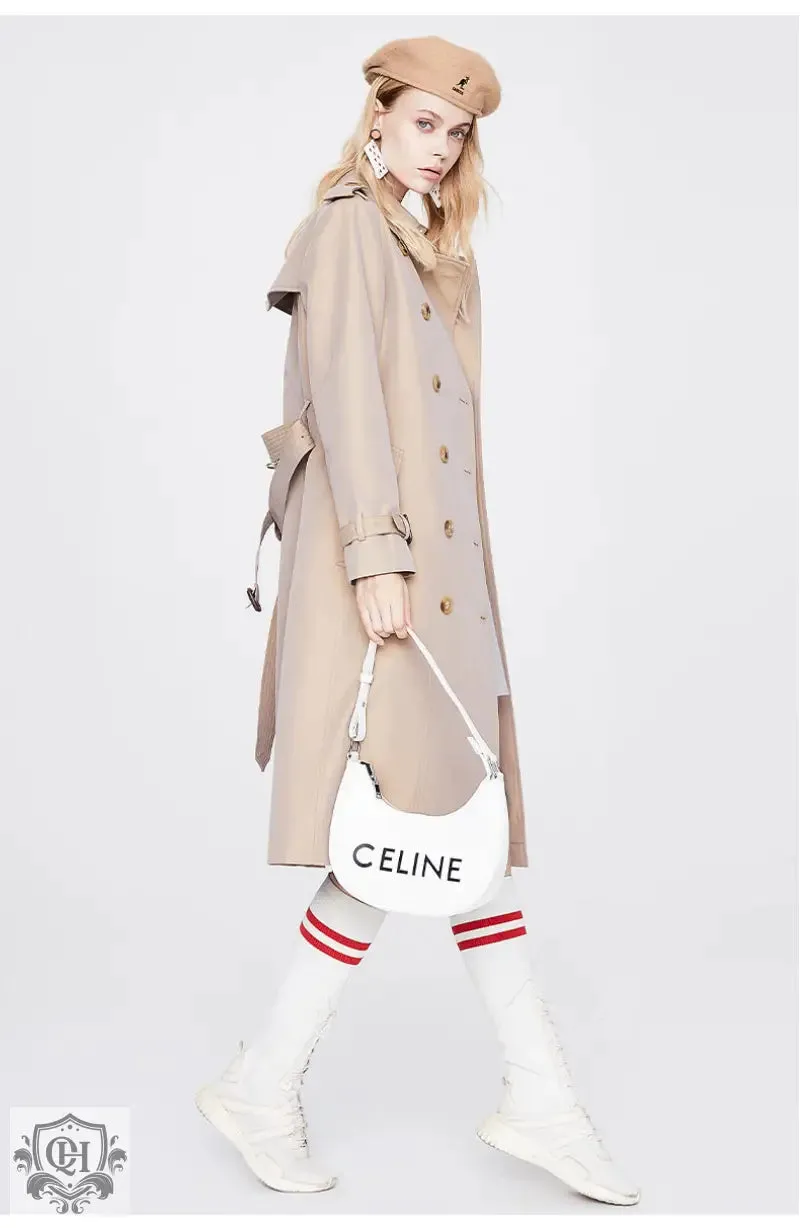 Long Double Breasted Trench Coat