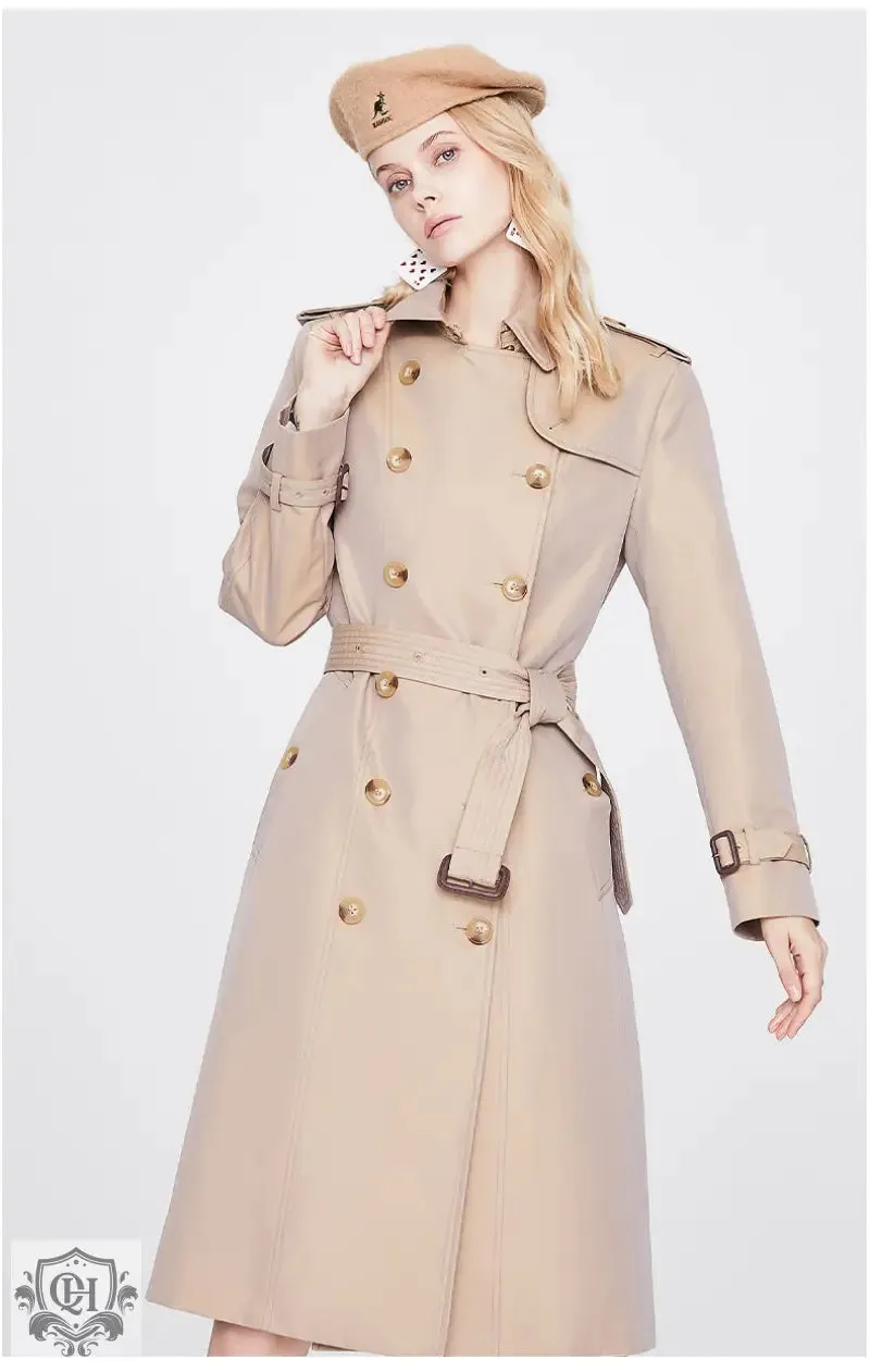 Long Double Breasted Trench Coat
