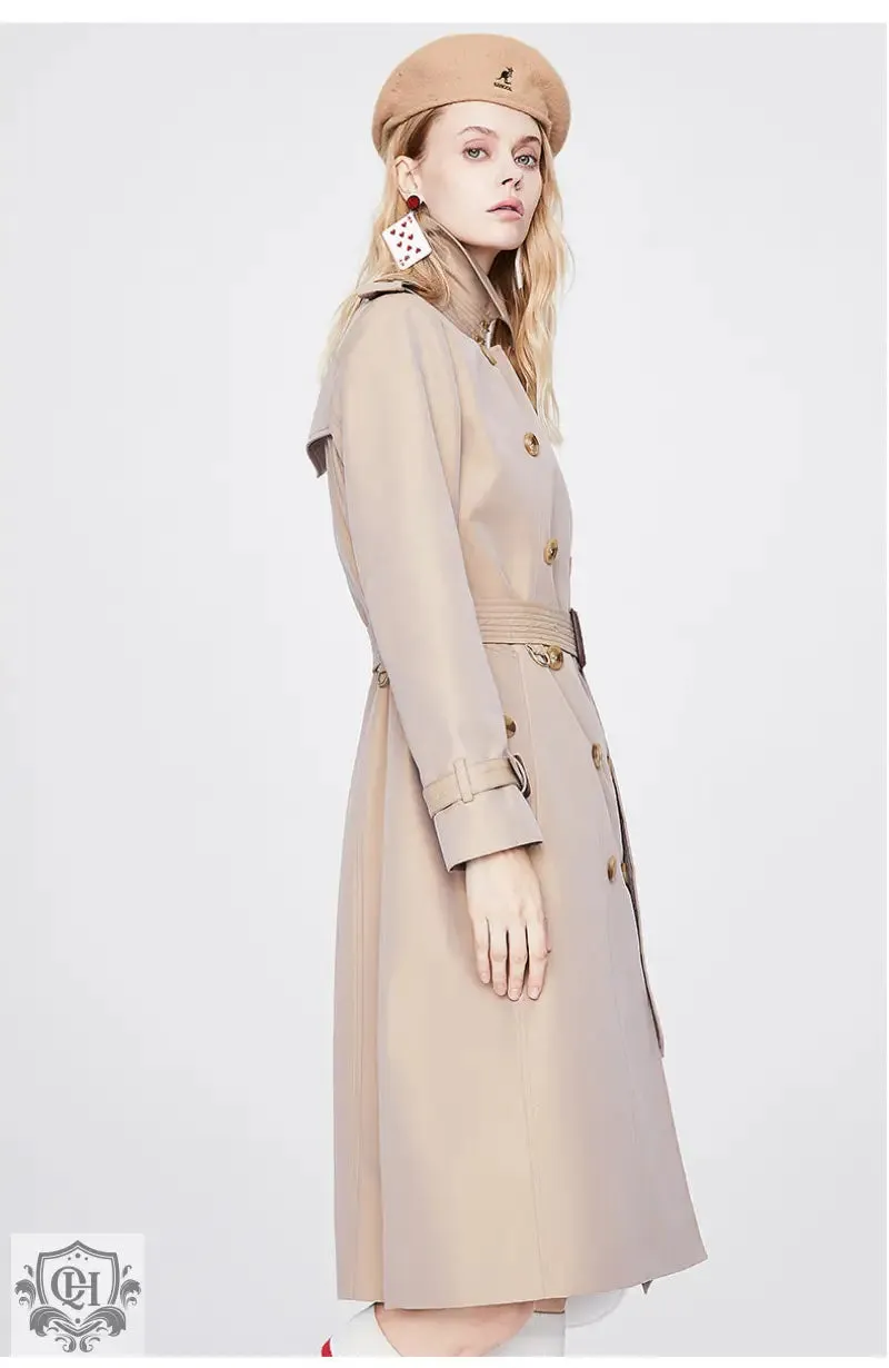 Long Double Breasted Trench Coat