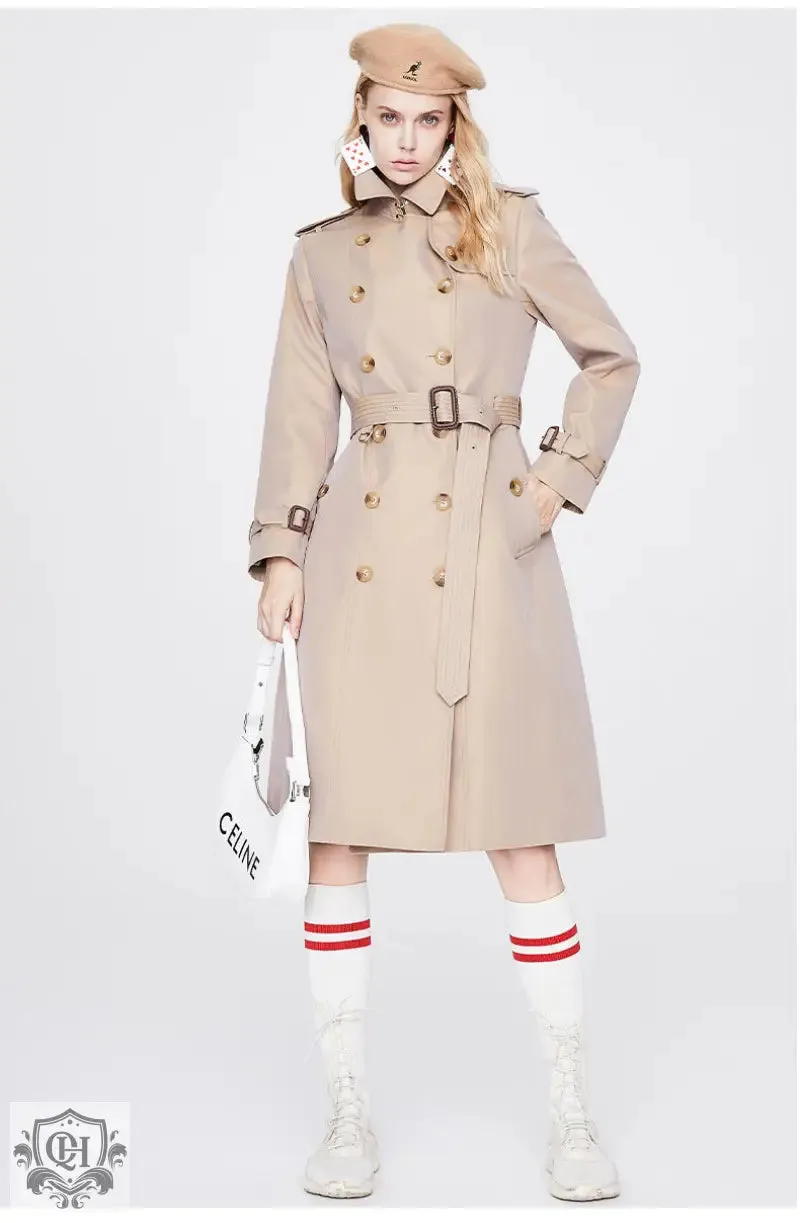 Long Double Breasted Trench Coat