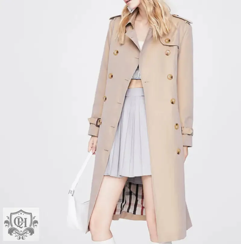 Long Double Breasted Trench Coat