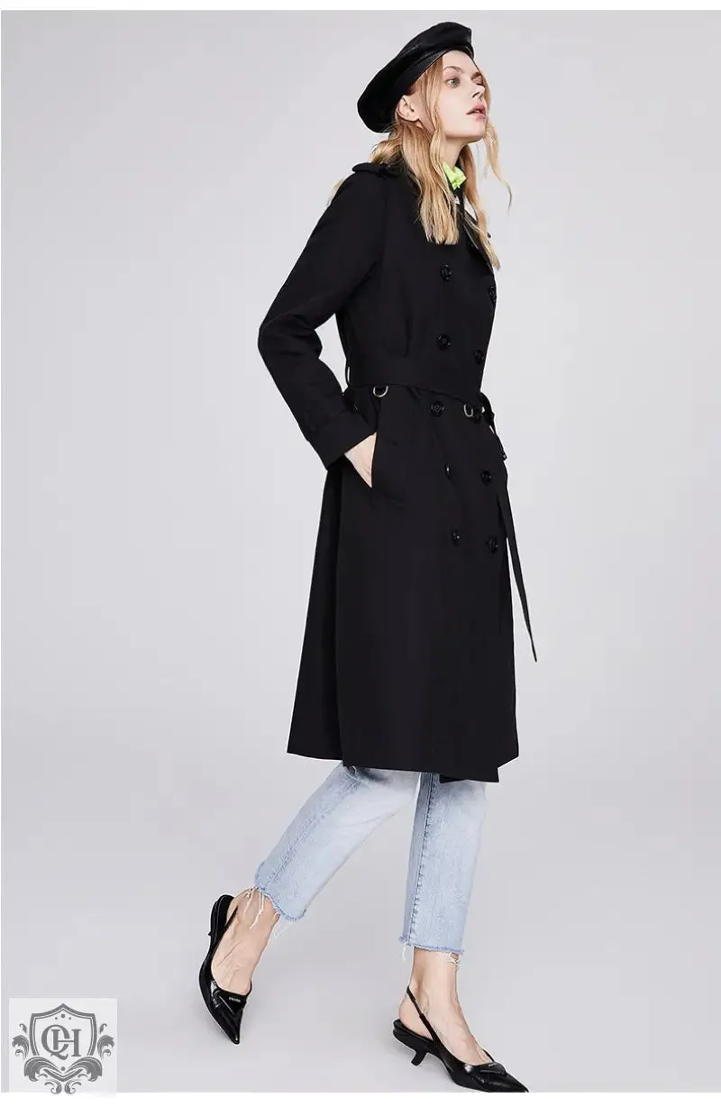Long Double Breasted Trench Coat