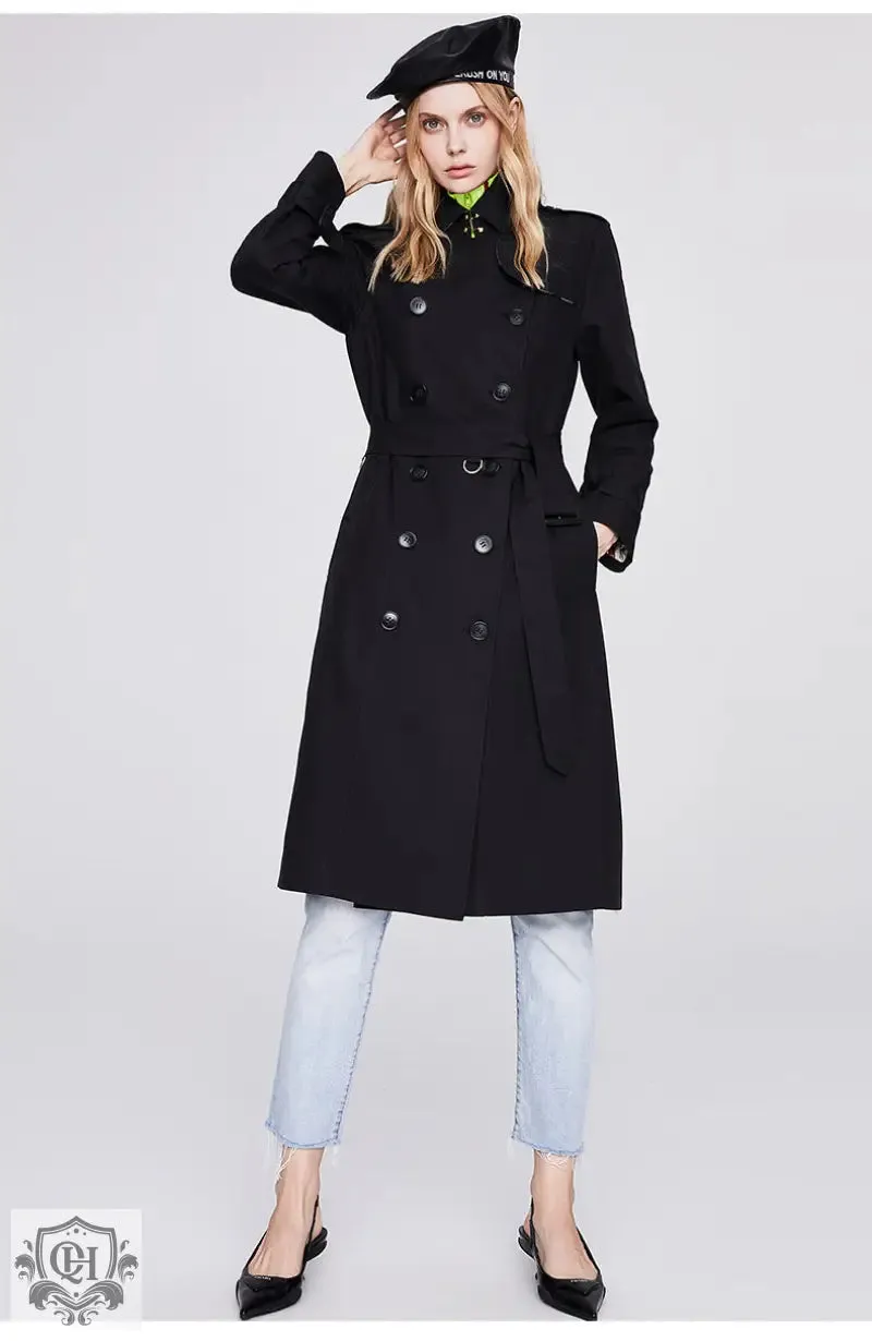 Long Double Breasted Trench Coat
