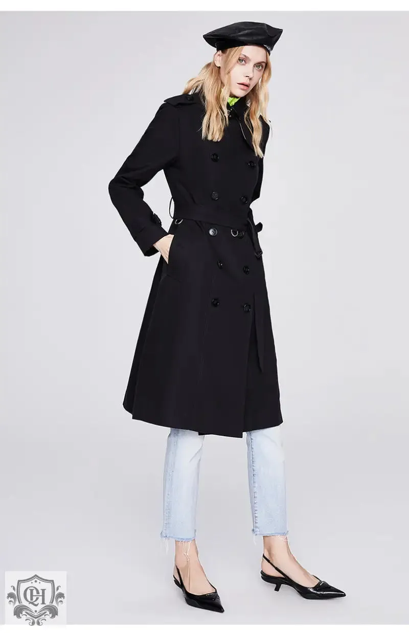 Long Double Breasted Trench Coat