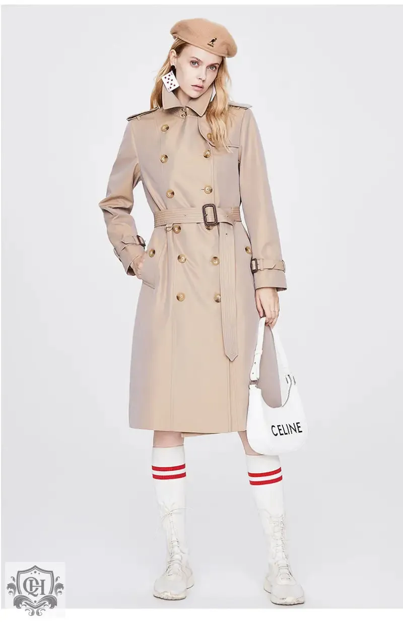 Long Double Breasted Trench Coat