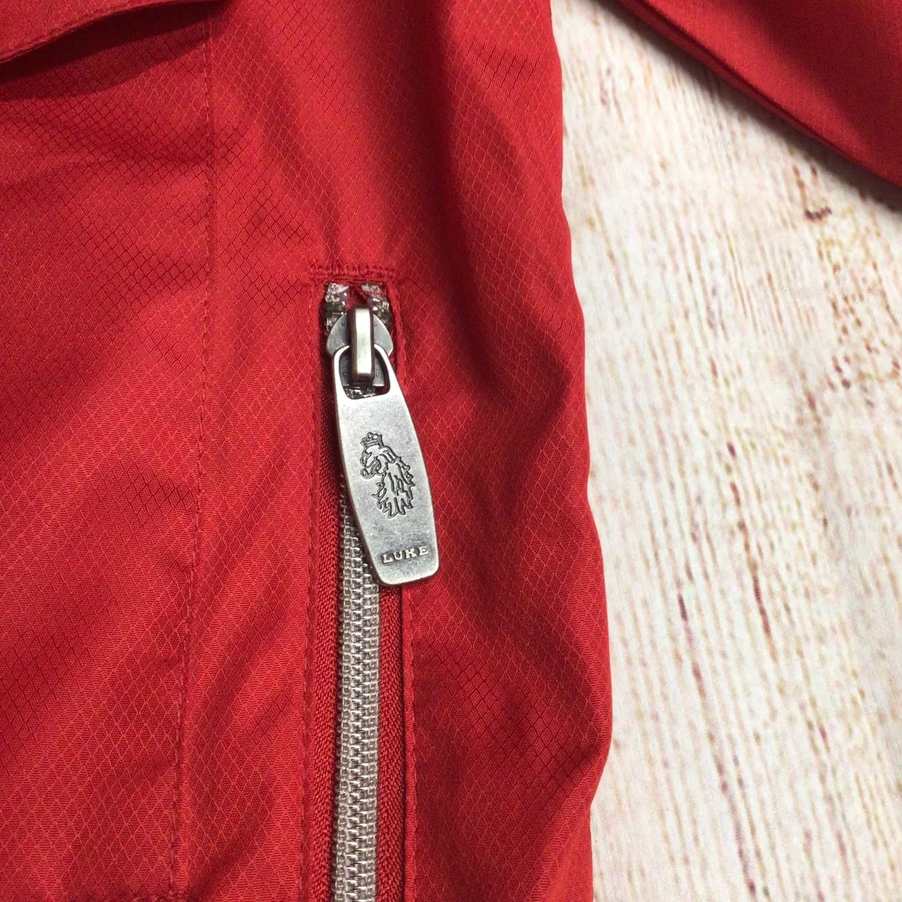 Luke Red Multi Pocket Bomber Jacket Size M