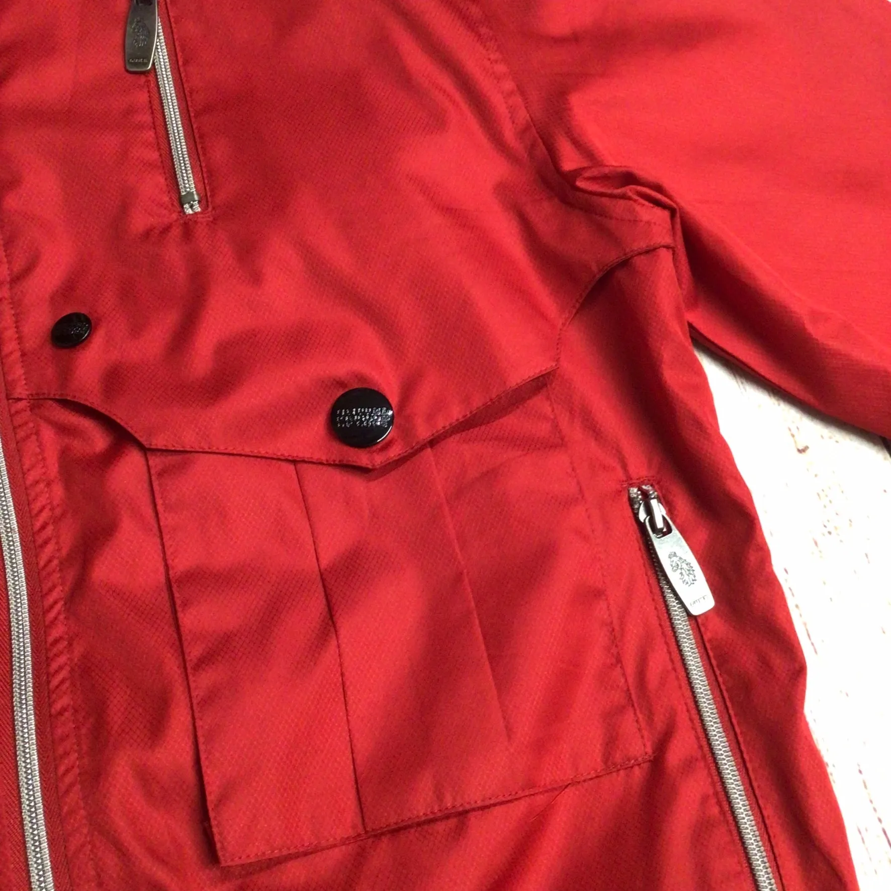Luke Red Multi Pocket Bomber Jacket Size M
