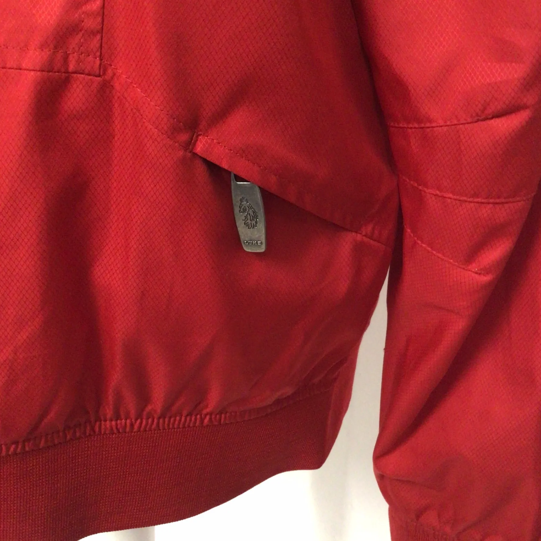 Luke Red Multi Pocket Bomber Jacket Size M