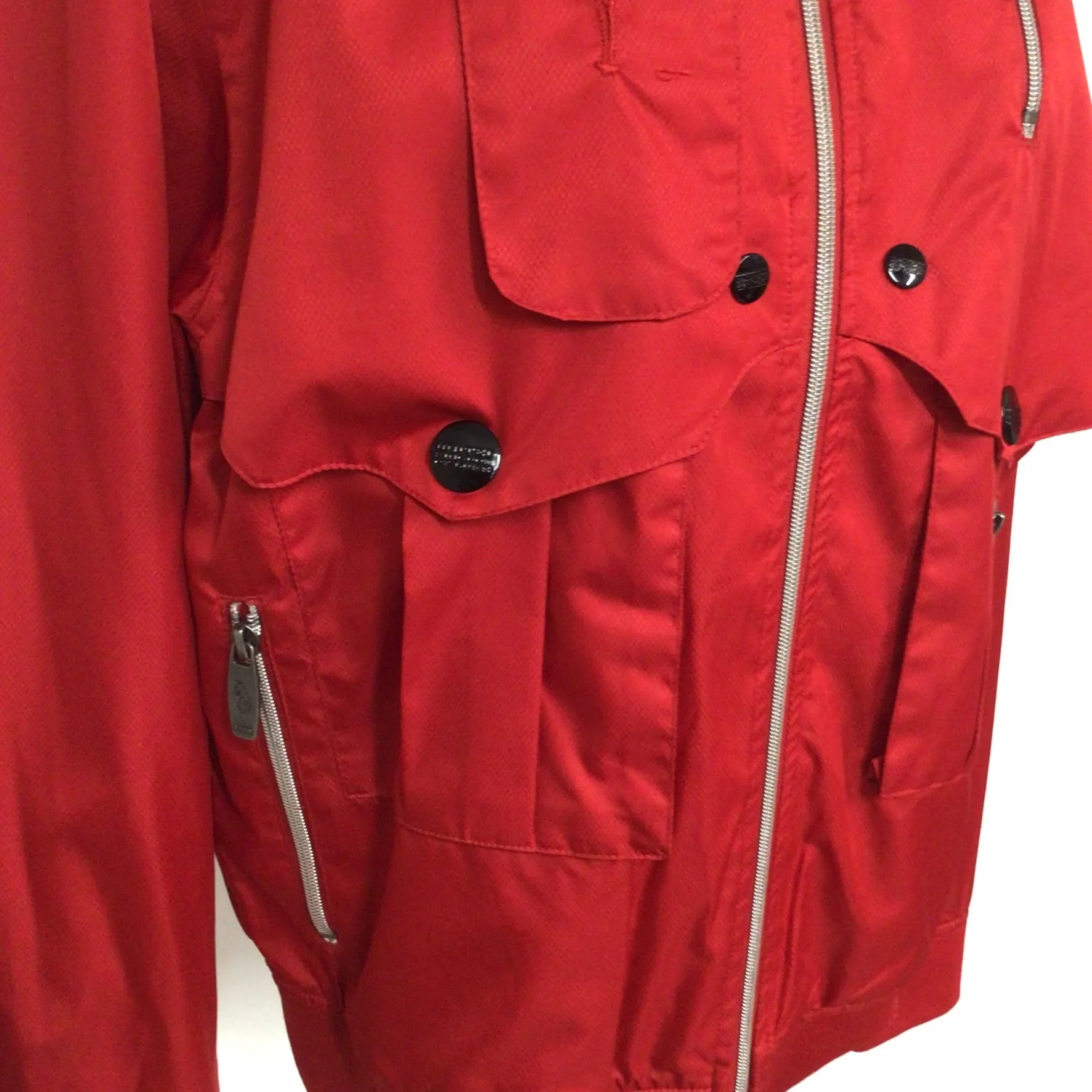 Luke Red Multi Pocket Bomber Jacket Size M