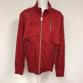 Luke Red Multi Pocket Bomber Jacket Size M