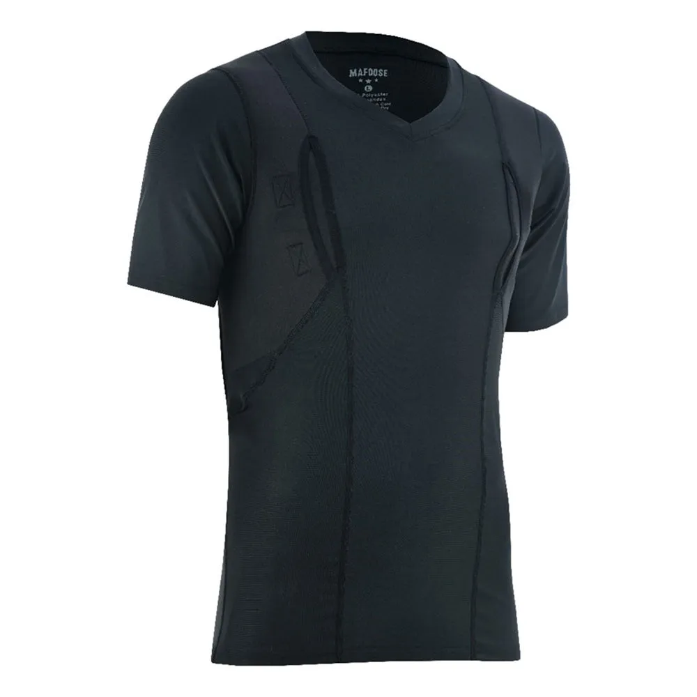 Mafoose V Neck CCW Concealed Carry Holster Shirt with Pockets Medium to 4XL