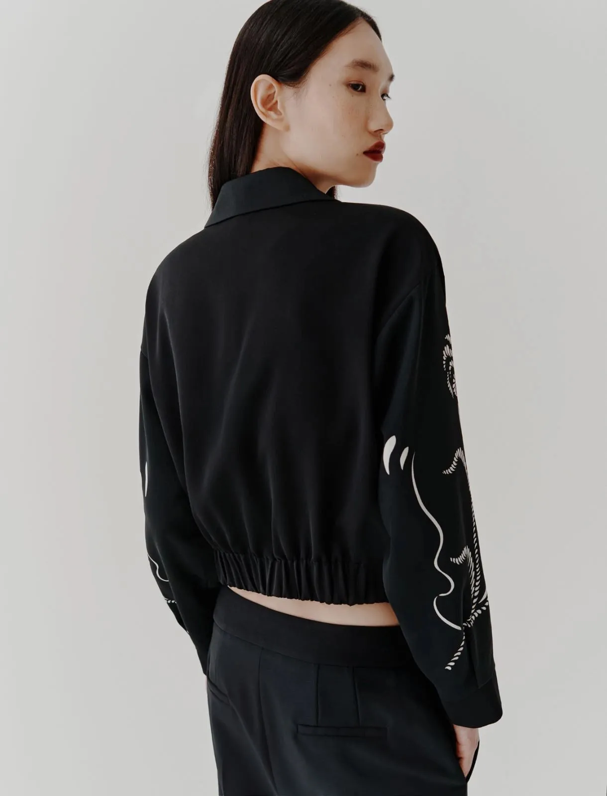 MARELLA Satin Bomber Black Jacket
