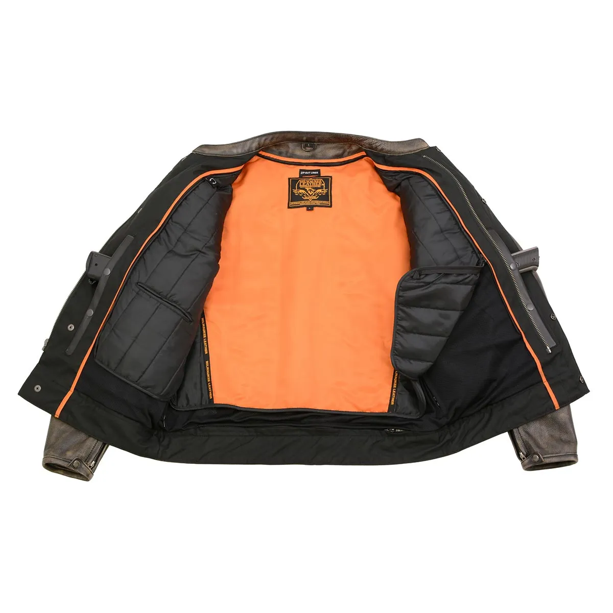 Milwaukee Leather MLM1508 Men's Distressed Brown Premium Leather
