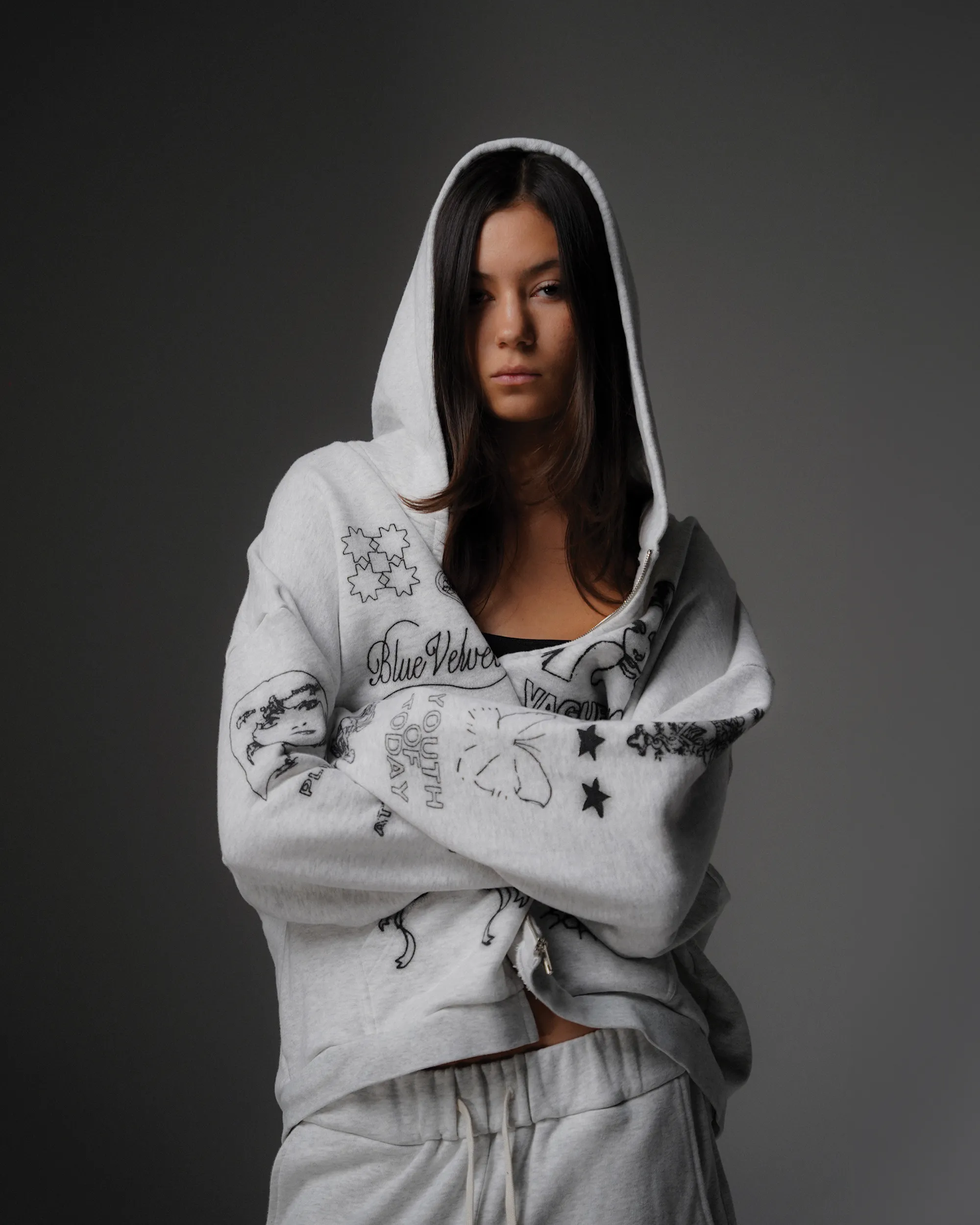 SKIN DEEP ZIP UP [HEATHER]
