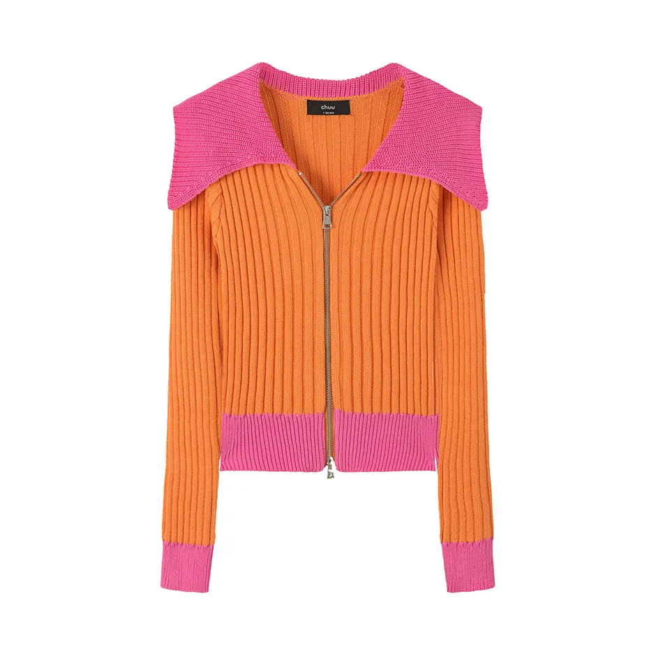 Swipe Right Ribbed Zip-Up Top