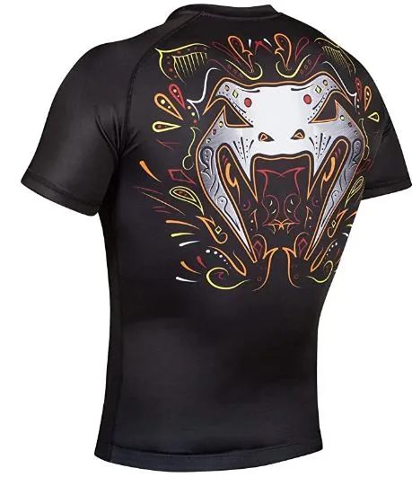 VENUM-02579-001 SANTA MUERTE 2.0 MMA Muay Thai Boxing Rashguard Compression T-shirt - SHORT SLEEVES XS-XXL Black
